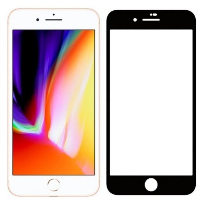 Película de Vidro Temperado iPhone 7 / 8 Plus 5D Preta