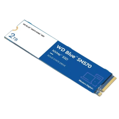Disco SSD NVMe WD Blue SN570 2TB azul e branco