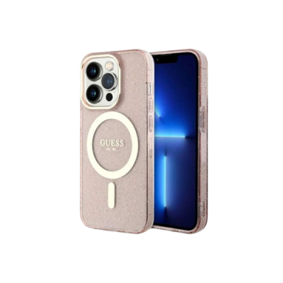 Capa iPhone 14 Pro Max Glitter Rosa Guess com Magsafe