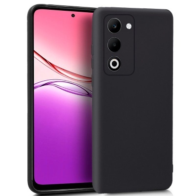 Smartphone preto com capa protetora preta mate e ecrã grande colorido