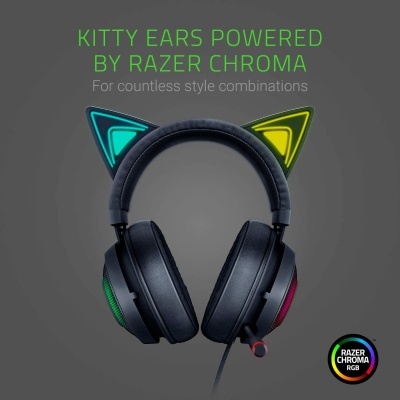Headset Razer Kraken Kitty Edition Preto