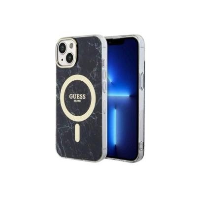Capa iPhone 14 Mármore Preta Guess com Magsafe