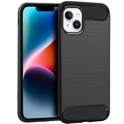 Capa Silicone iPhone 14 Plus Preta Reforçada