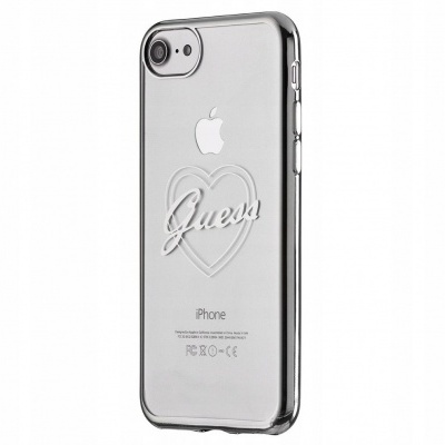 Capa iPhone 6/ 6s/ 7 Coração Prateado Guess