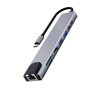 HUB USB-C Ewent EW1146 8-Port Cinza