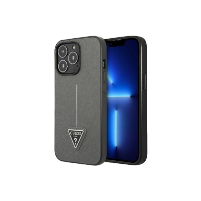 Capa iPhone 14 Pro Max Logo Cinza Guess