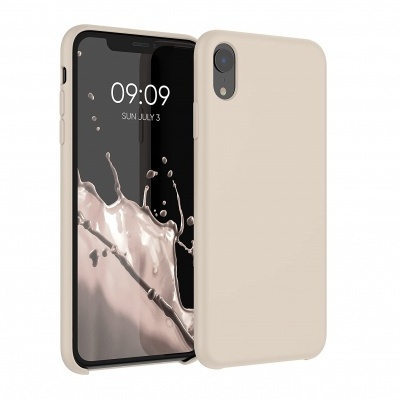 Capa Silicone iPhone XR Bege Reforçada