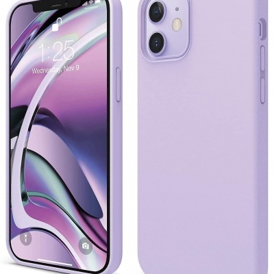 Capa Silicone iPhone 12 / 12 Pro Lilás Reforçada
