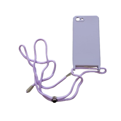 Capa Silicone iPhone 7 / 8 / SE Lilás Reforçada com Cordão