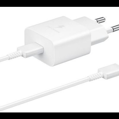 Samsung Adaptador de Corrente 15W USB-C 1m – Branco Samsung Adaptador de Corrente 15W USB-C 1m – Branco