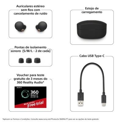 Auriculares Sony WF-1000XM4 True Wireless Prateados