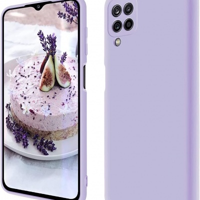 Capa Silicone Samsung Galaxy A12 Lilás Reforçada