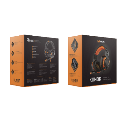Headset Krom Konor Ultimate 7.1 Gaming PC/PS4/PS5 Preto
