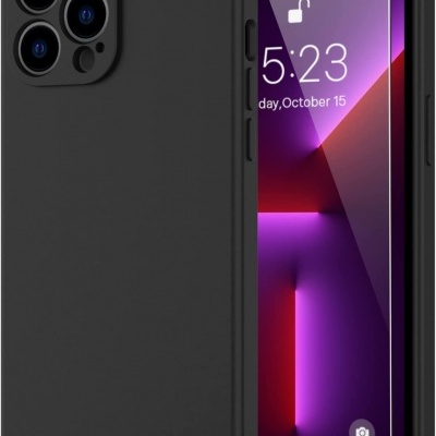 Capa Silicone iPhone 13 Pro Preta Reforçada