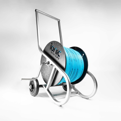 Ionic Stainless Steel Hose Reel with 50 meters of RX hose 8mm Blue