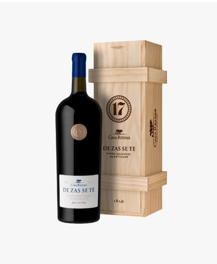 Garrafa de vinho Casa Revas De Zas Se Te com caixa de madeira