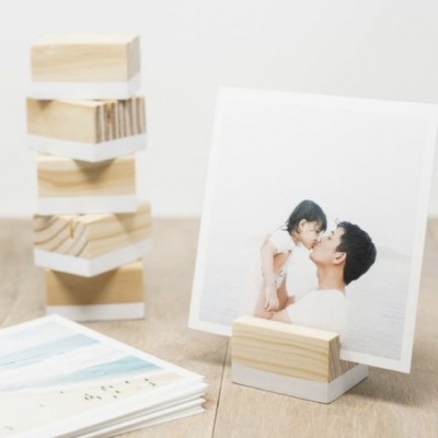 Bloco em madeira para fotos, personalizável