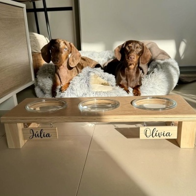 Comedouro Elevado Triplo minimalista