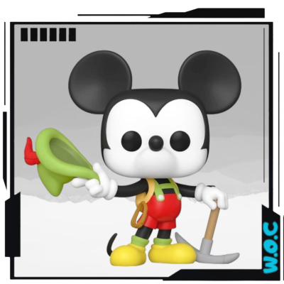 Figura colecionável Funko Pop do Mickey Mouse com roupas vermelhas e sapatos amarelos