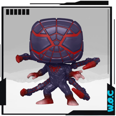 Figurina do Homem-Aranha com braços extras em roxo e vermelho