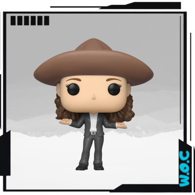 Figura Funko Pop com chapéu castanho e terno cinza