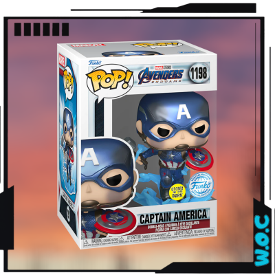 Captain America with Broken Shield & Mjolnir (GITD - Funko Special Edition) #1198 - Marvel - Funko Pop!
