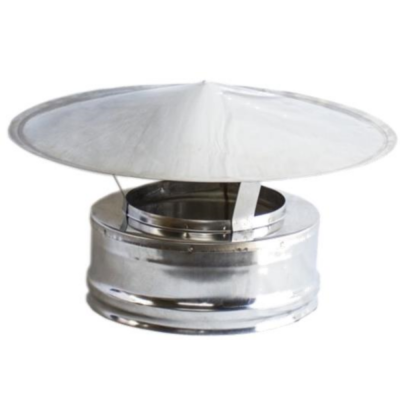 Chapéu metálico cónico para chaminé em aço inox