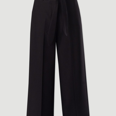 Calça fluida com cintura subida e cinto 200763