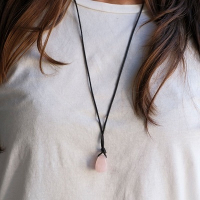 Colar Cristal Quartzo Rosa