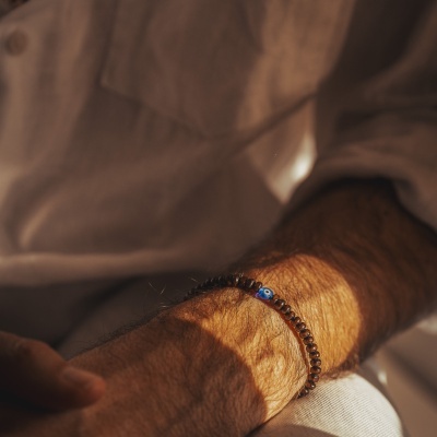 Pulseira Men - Olho turco [Azul Escuro]