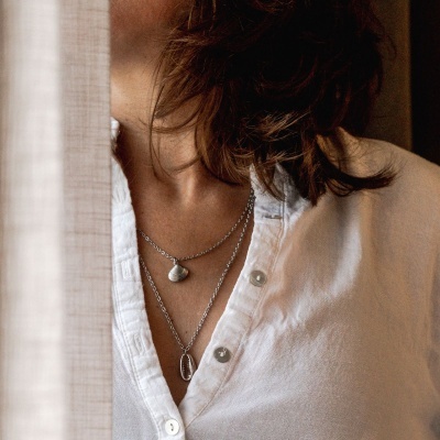 COLAR CONCHA prateado | COLAR BÚZIO prateado  (VENDIDOS EM SEPARADO)