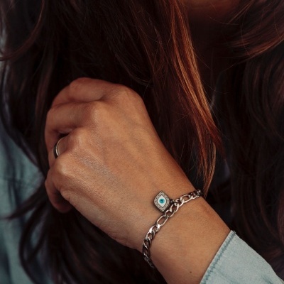 Pulseira Corrente Olho [Prateada]