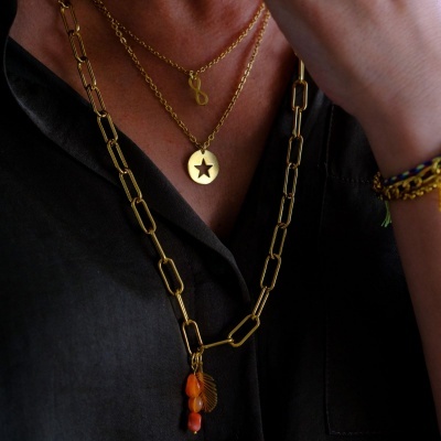 COLAR INFINITO dourado | COLAR ESTRELA dourado | Colar Folha e Cornalina (VENDIDOS EM SEPARADO)