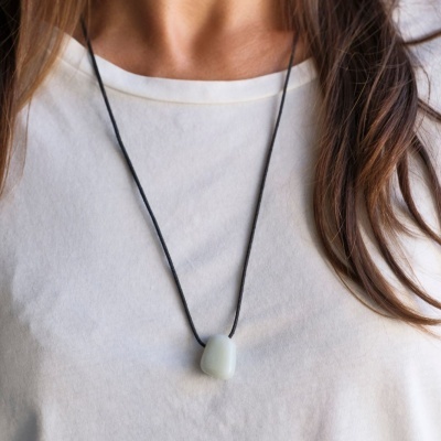 Colar Cristal Amazonite verde claro