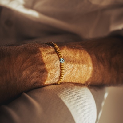 Pulseira Men - Olho turco [Azul Claro]