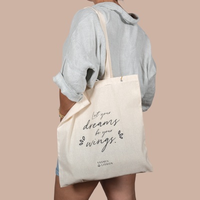 Tote Bag Mantra "Let your dreams be your wings"