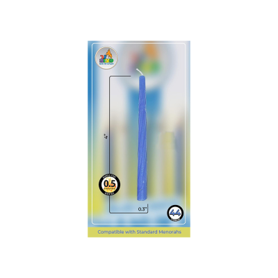 Velas de Chanucá - Azul e Branca - Tamanho Padrão (44 un.)