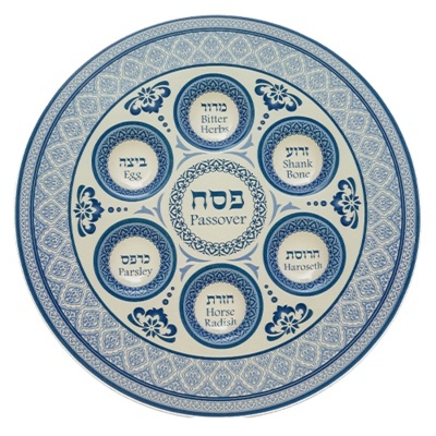 Prato de Pêssach de Vidro 35 cm - Azul