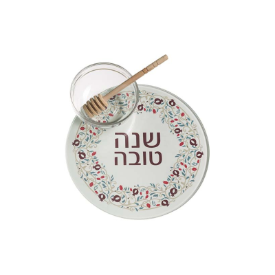 Conjunto de Vidro Reforçado para Servir Maçã com Mel - 19 cm