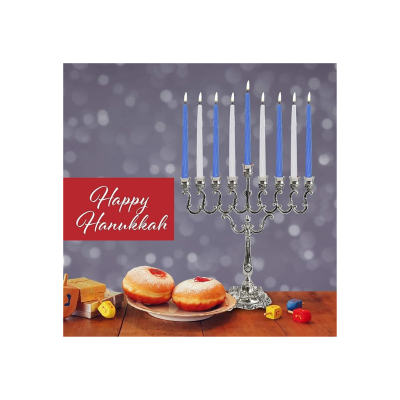 Velas de Chanucá - Azul e Branca - Tamanho Padrão (44 un.)