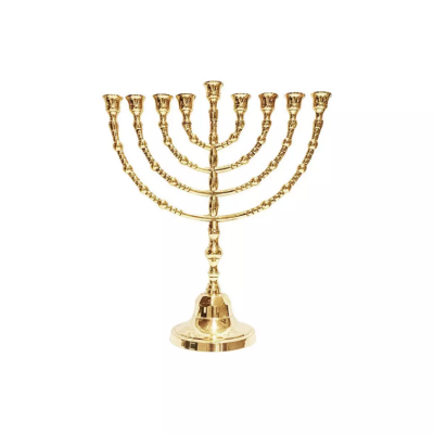 Chanukiá de Metal Dourado - 30cm altura