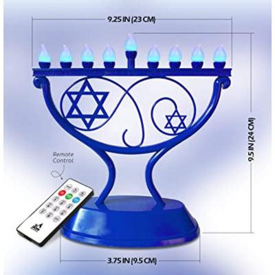 Chanukiá de LED Extravagante - Azul