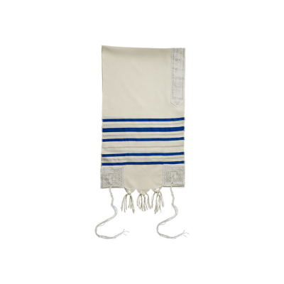 Talit Infantil 30x105cm - Listras Azul-Claro