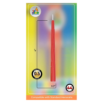 Velas de Chanucá Coloridas - Tamanho Padrão (44 un.)