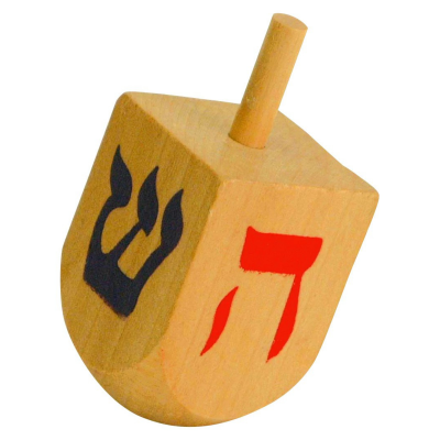 Dreidel em Madeira 4cm (nes, gadol, haya, sham)