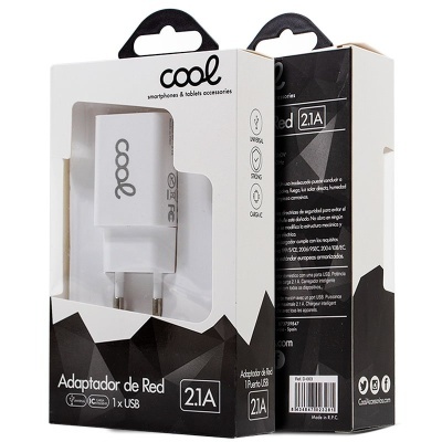 Cool | Adaptador de rede universal 1 x USB COOL 2.1 Amps Branco