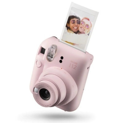 Câmara Instantânea Fujifilm Instax Mini 12 Rosa – Selfies, Diversão e Memórias Instantâneas