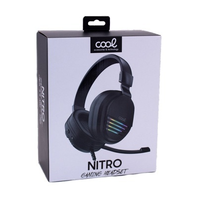 Cool | Auscultadores estéreo para gamers COOL Nitro Lighting + Adapt. Áudio