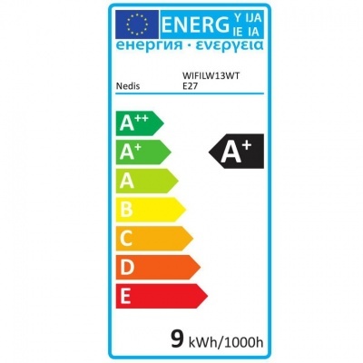 Nedis | Lâmpada LED SmartLife | Wi-Fi | E27 | 800 lm | 9 W | Branco Quente / Branco Frio | 2700 - 6500 K | A+ | Android ™ e iOS | Diâmetro: 60 mm | A60 Nedis | Lâmpada LED SmartLife | Wi-Fi | E27 | 800 lm | 9 W | Branco Quente / Branco Frio | 2700 - 6500 K | A+ | Android ™ e iOS | Diâmetro: 60 mm | A60