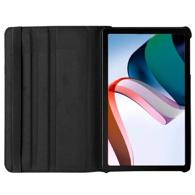 Tablet com capa protetora preta e ecrã colorido